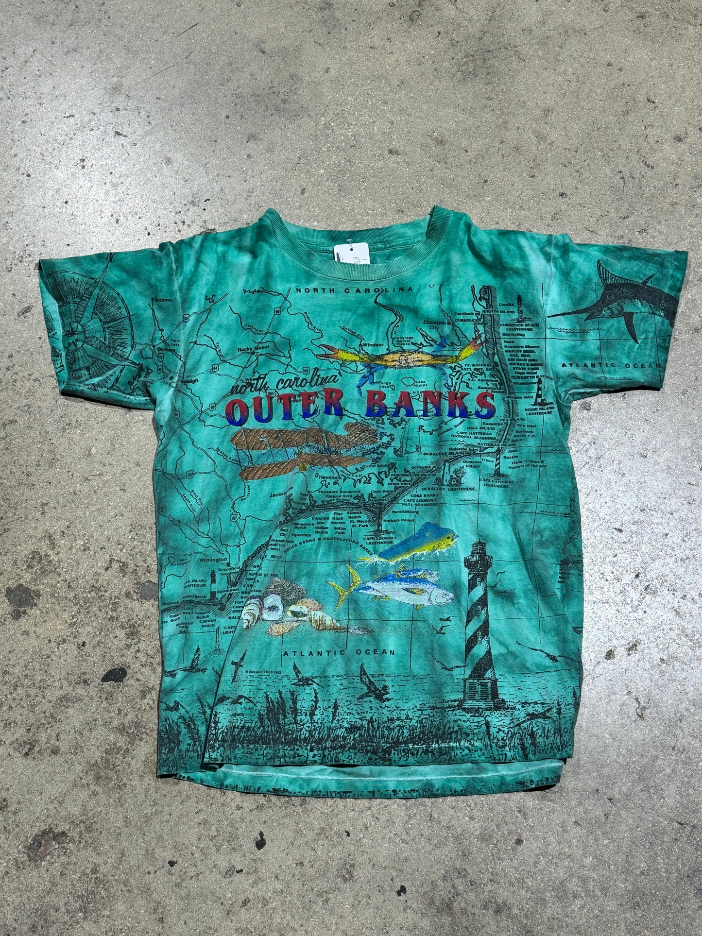 Outer Banks AOP Tee - Green Size Large