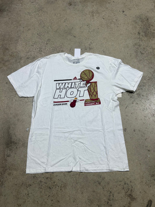 2013 Miami Heat Back To Back Champs Tee - White Size XL