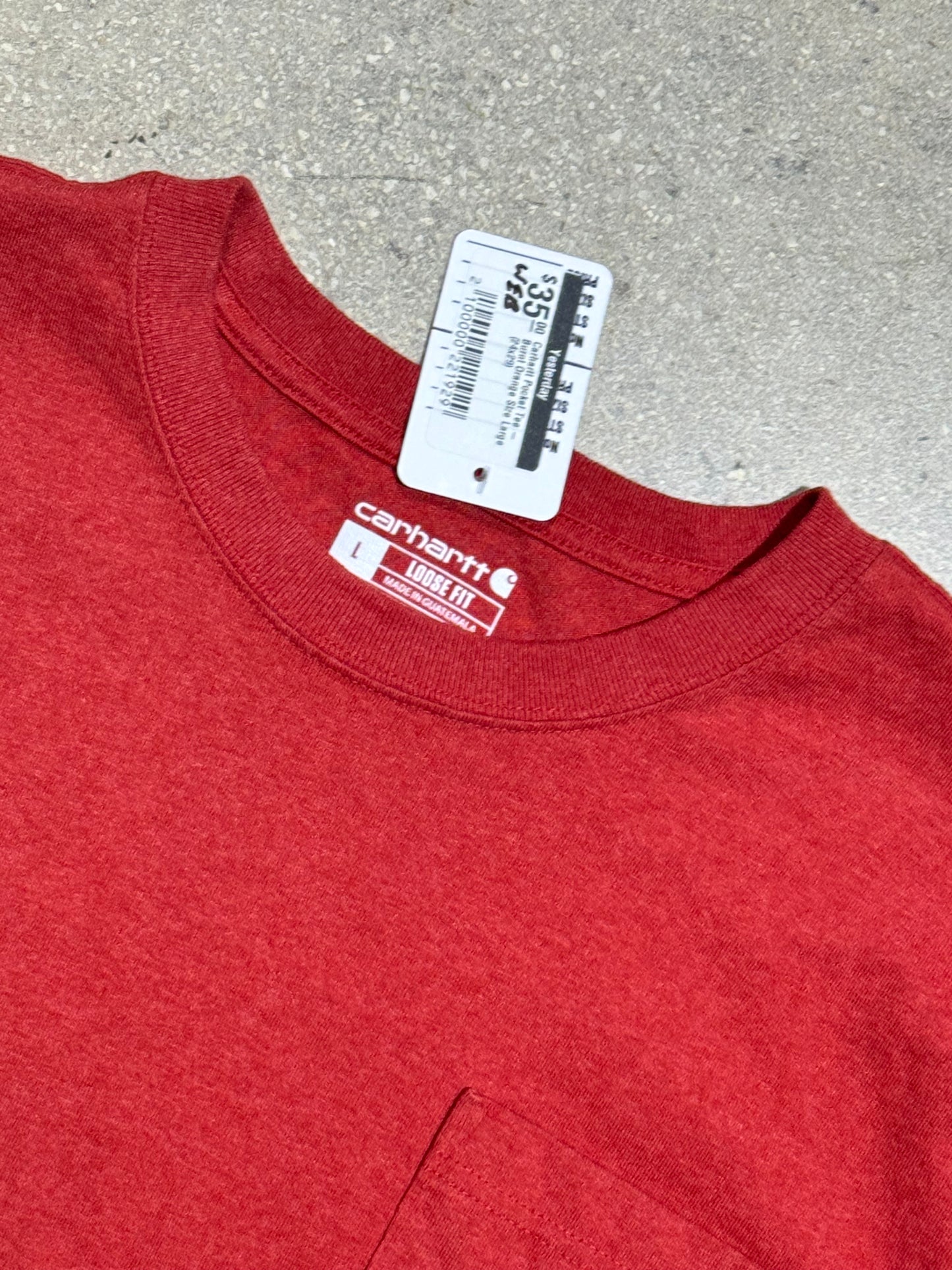 Carhartt Pocket Tee - Burnt Orange Size Large