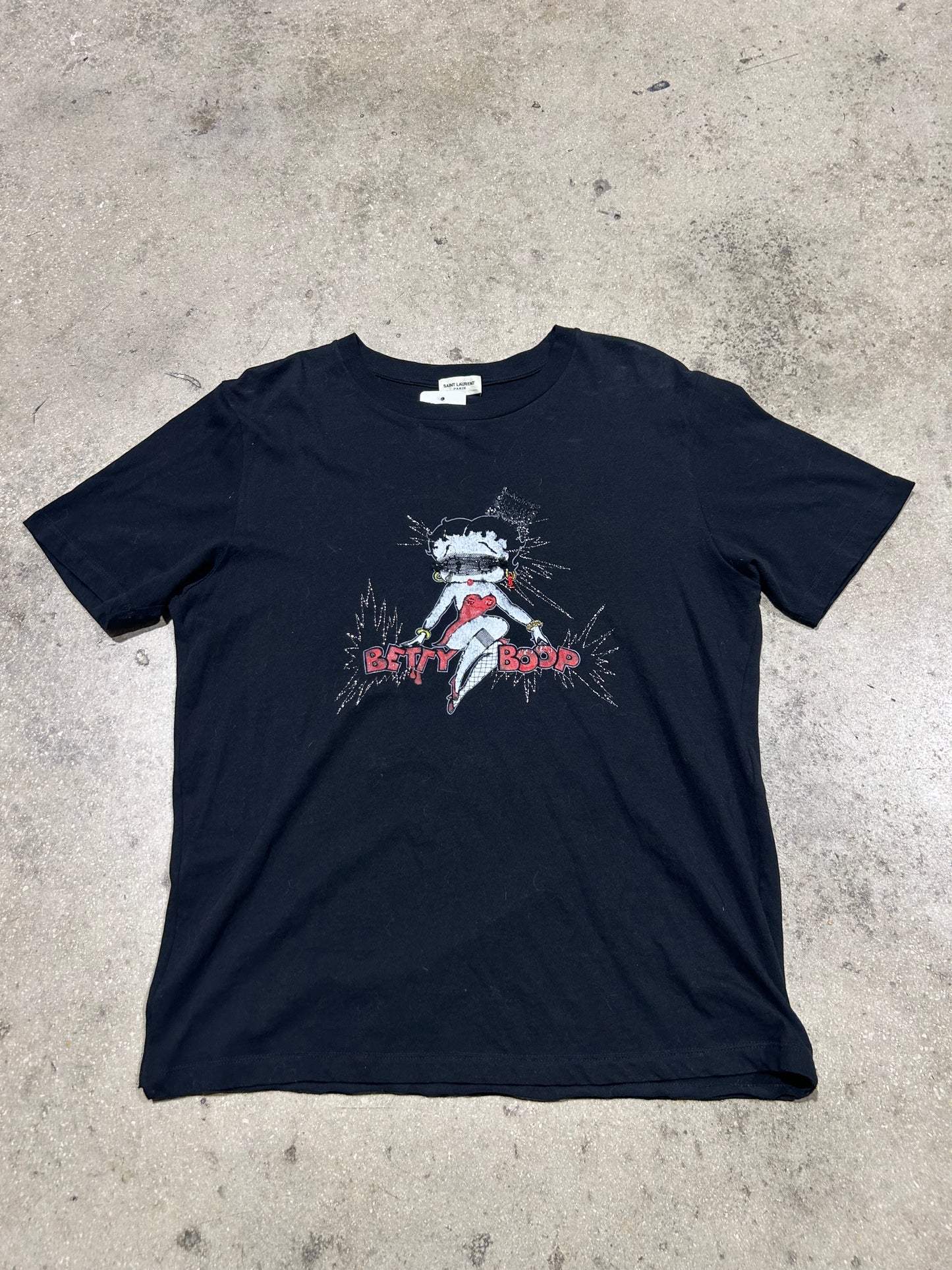 Saint Laurent Betty Boo Tee - Black Size Medium(con)