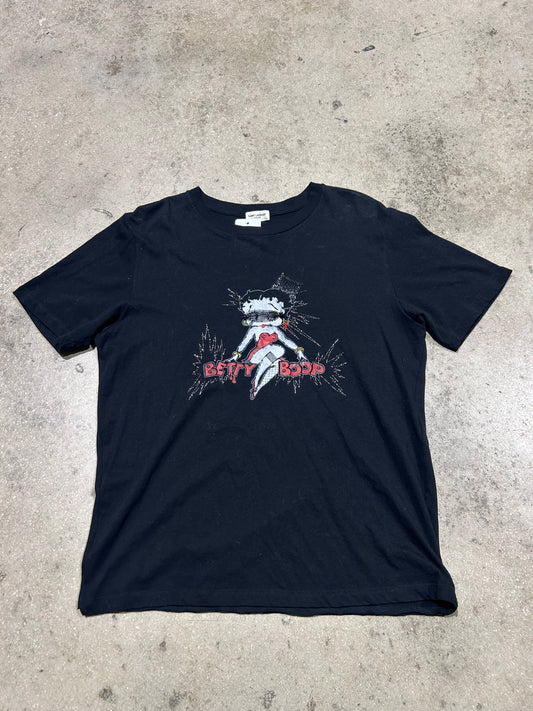 Saint Laurent Betty Boo Tee - Black Size Medium(con)