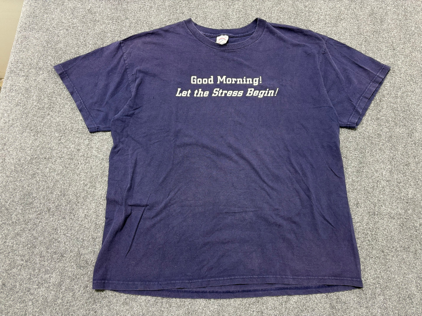 Good Morning Stress Tee - Navy Size XL