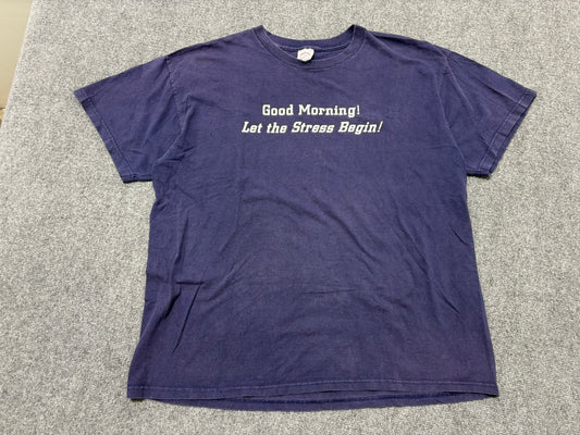 Good Morning Stress Tee - Navy Size XL
