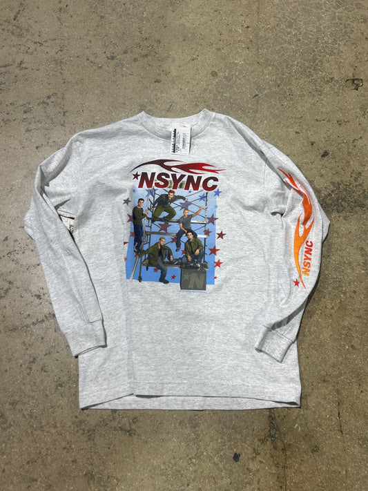 Womens 1999 N'Sync Longsleeve Tee - Ash Grey Size Medium