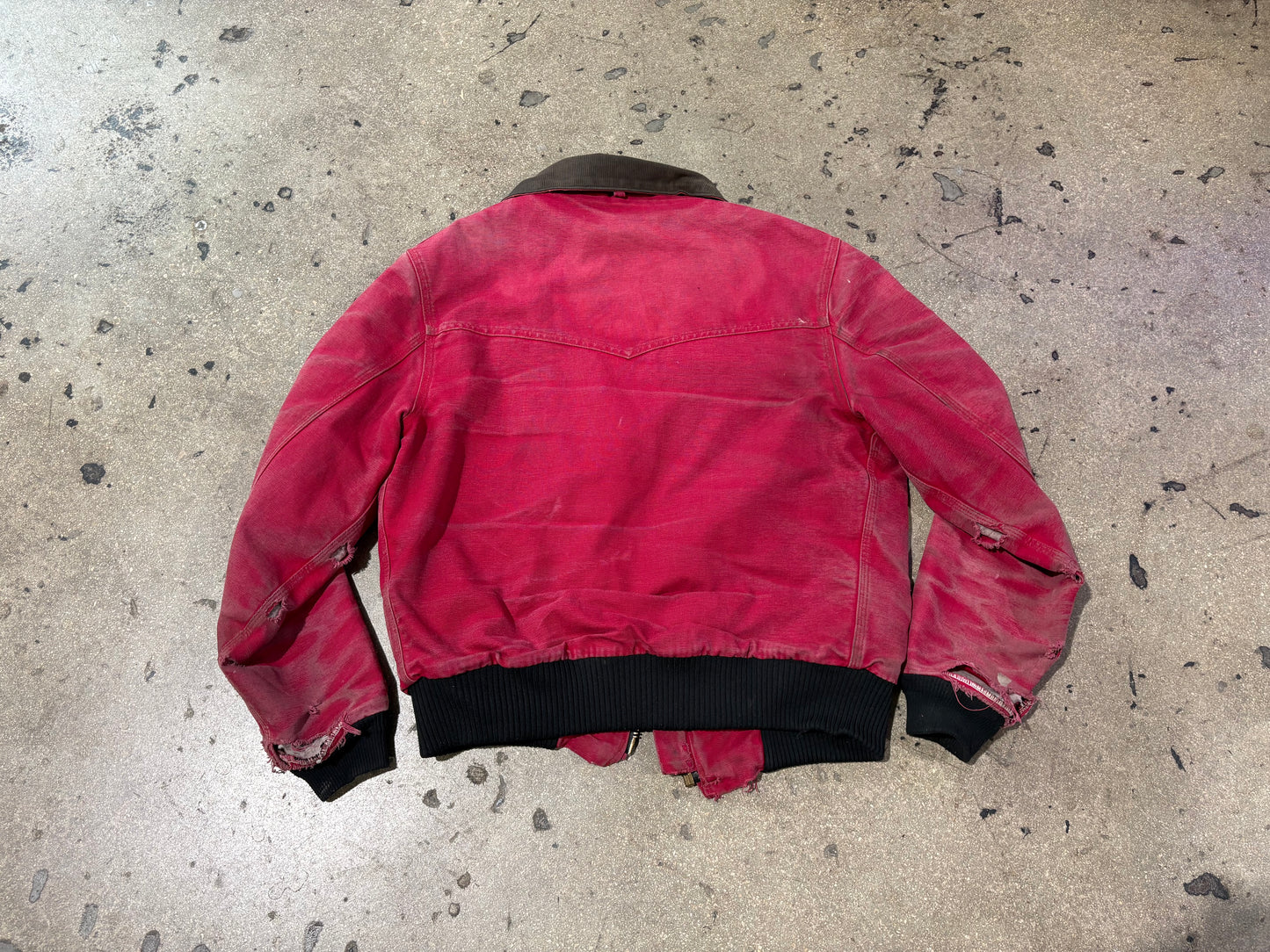 Distressed Carhartt Santa Fe Work Jacket - Red Size XL