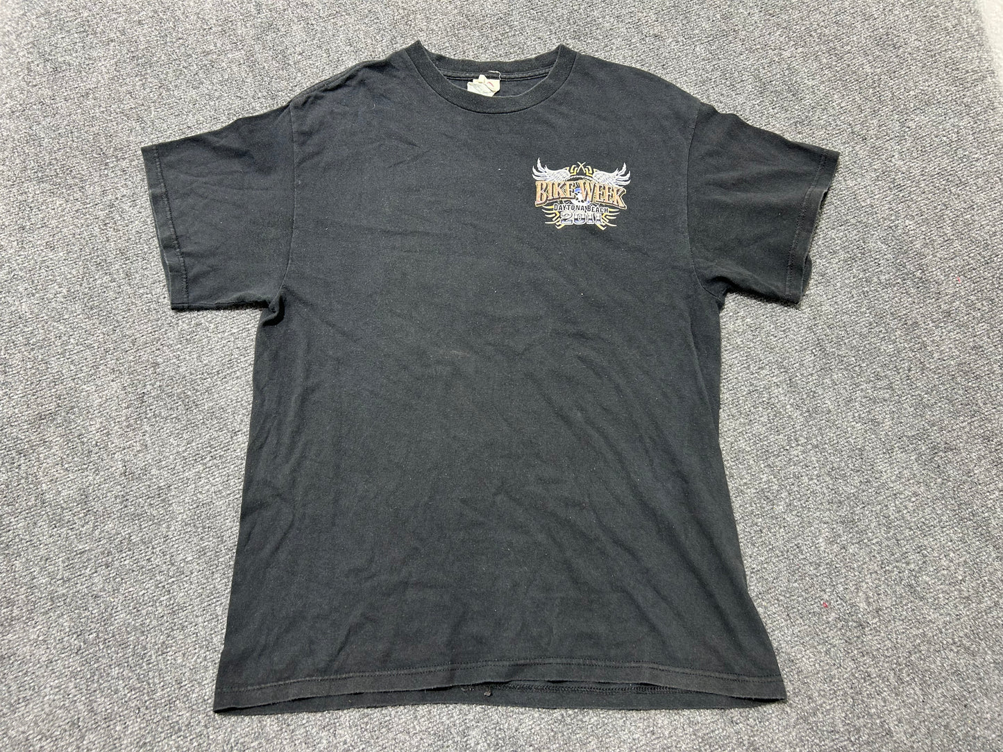 2011 Daytona Beach Bike Week With Wings Tee - Black Size Large
