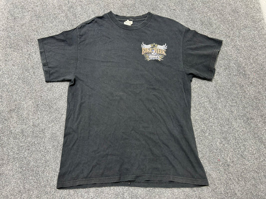 2011 Daytona Beach Bike Week With Wings Tee - Black Size Large