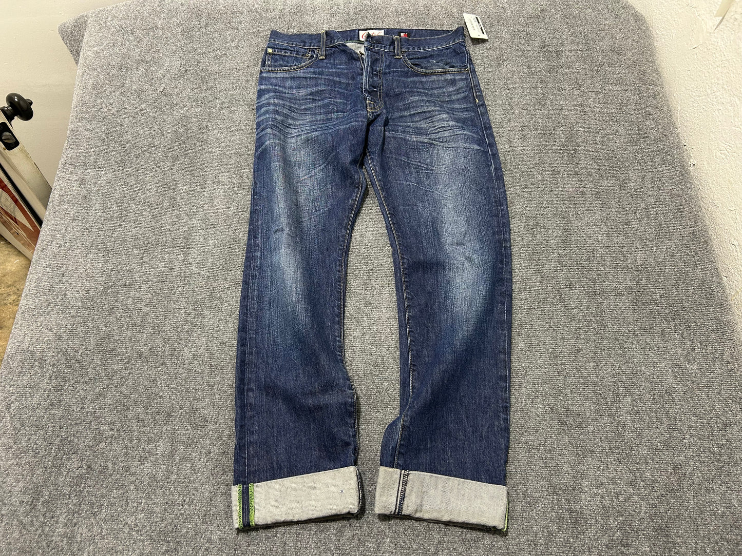 Cartel Blue Weed Leaf Selvedge Denim Jeans - Navy Size 32x34