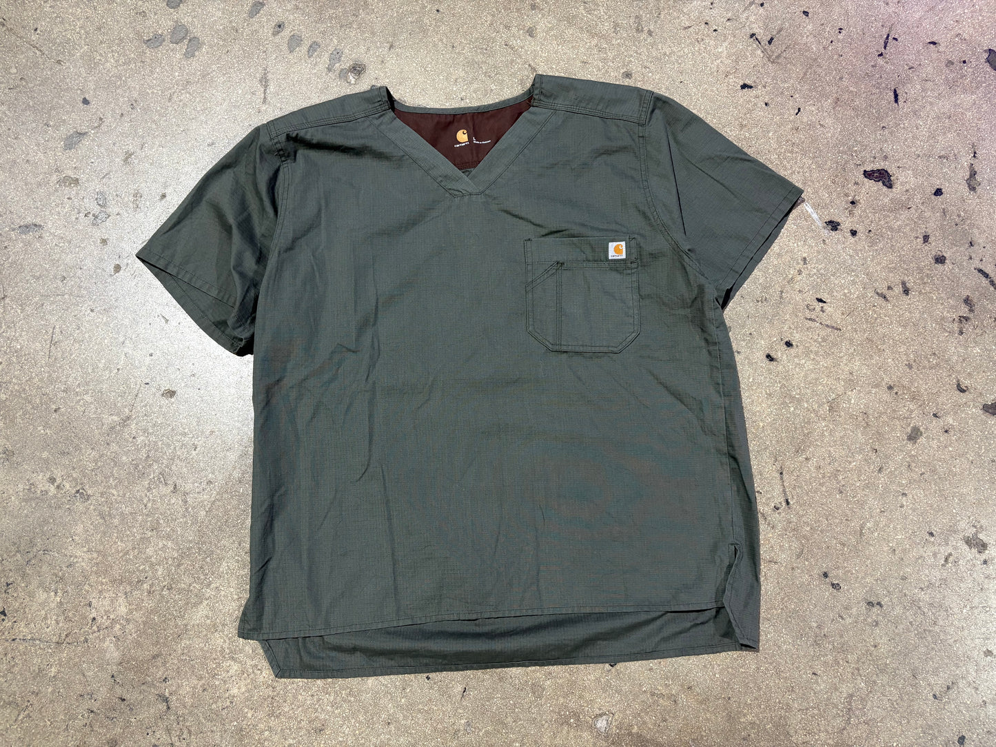 Carhartt Pocket Scrubs Top - Olive Size Large