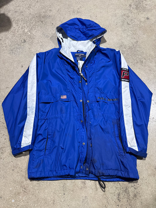 Polo Sport Lightweight Parka Jacket - Blue Size Medium