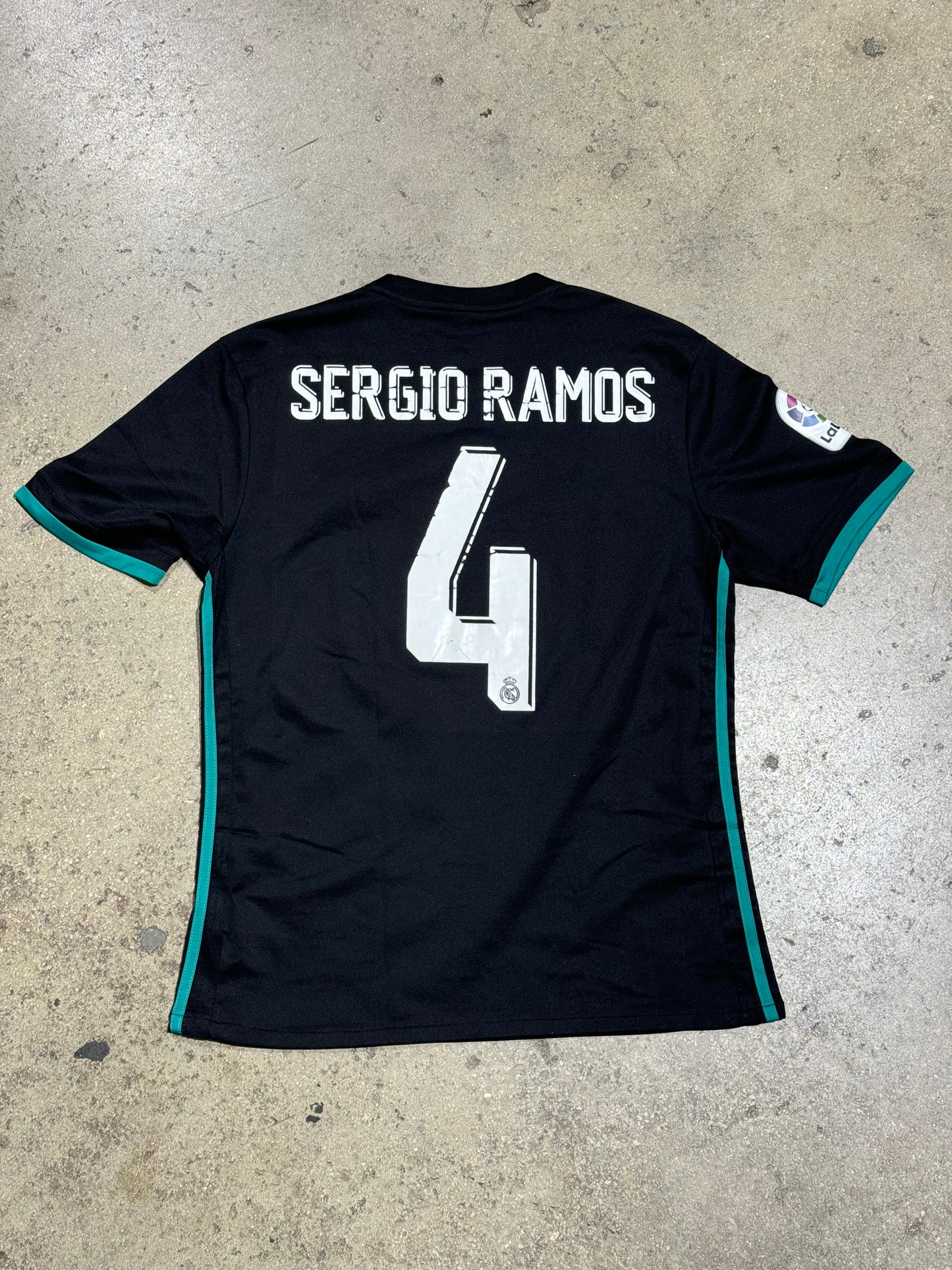 2017 Real Madrid Sergio Ramos Away Jersey - Black Size Medium