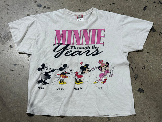 90s Disney Minnie Over The Years Tee - White Size XL
