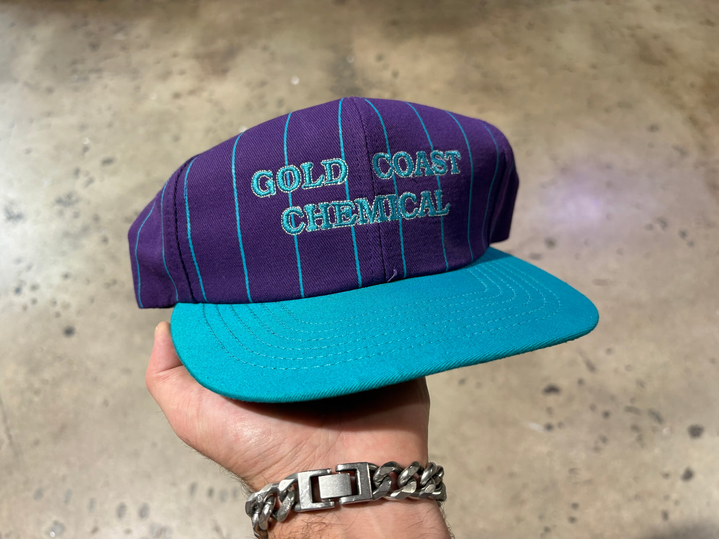 Gold Coast Chemical Pinstripe Snapback Hat - Purple/ Teal