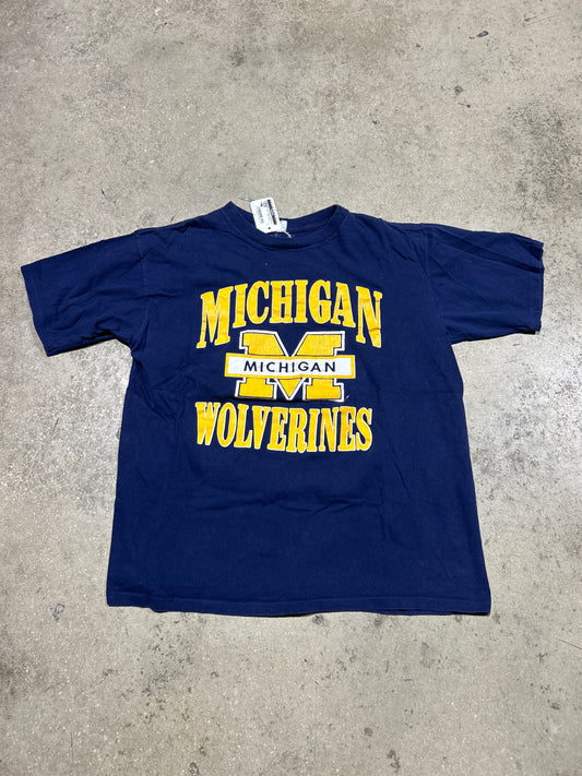 90s Michigan Wolverines Tee - Blue Size XL