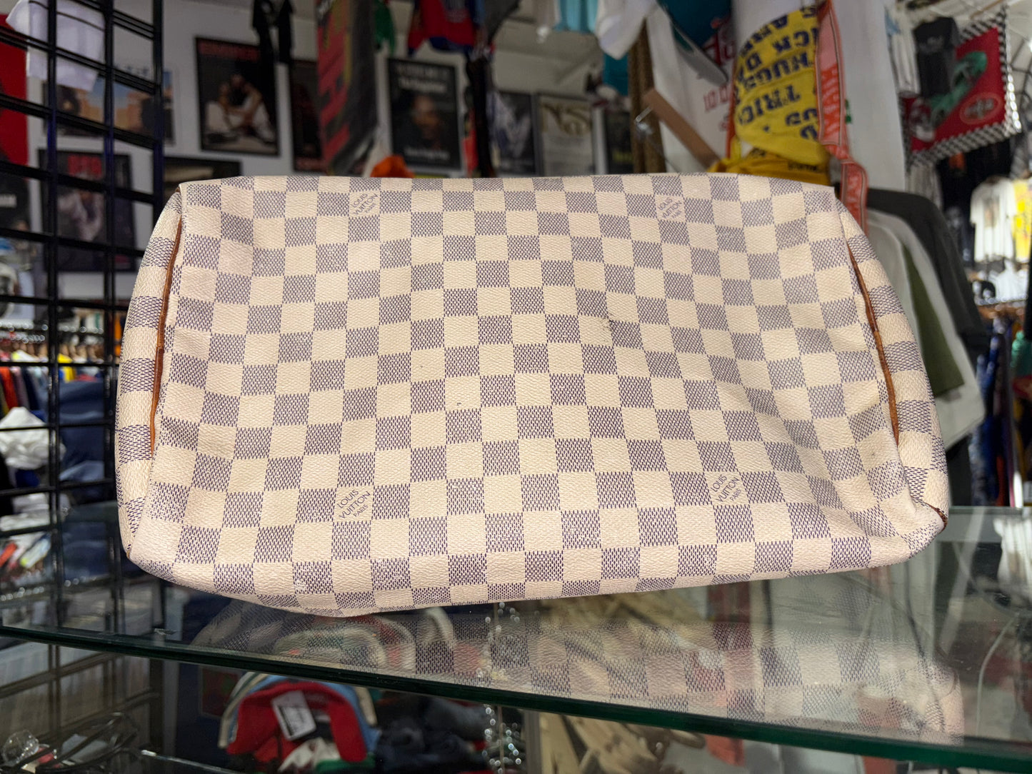 Louis Vuitton Speedy 30 Damier Azur Bag - White