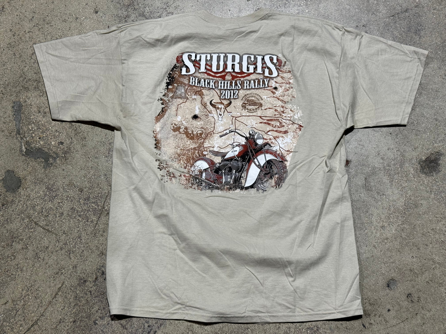 2012 Thunder Sturgis Black Hills Rally Tee - Tan Size XL