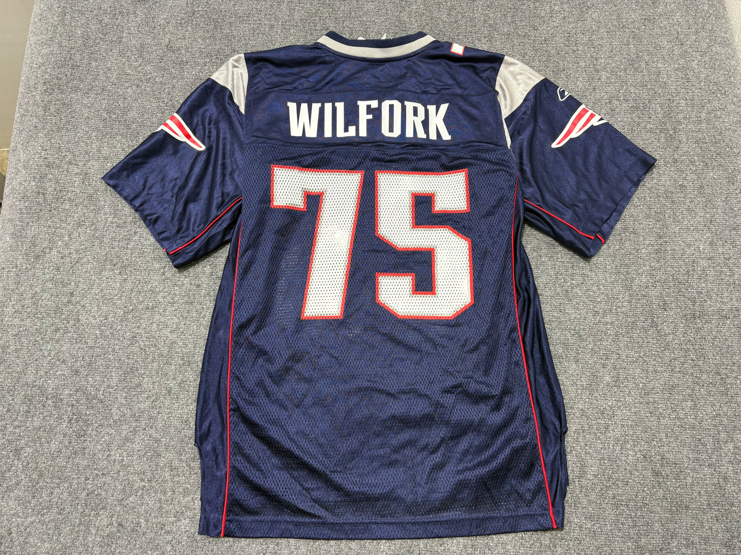 Reebok New England Patriots Wilfork #75 Jersey - Navy Size Medium