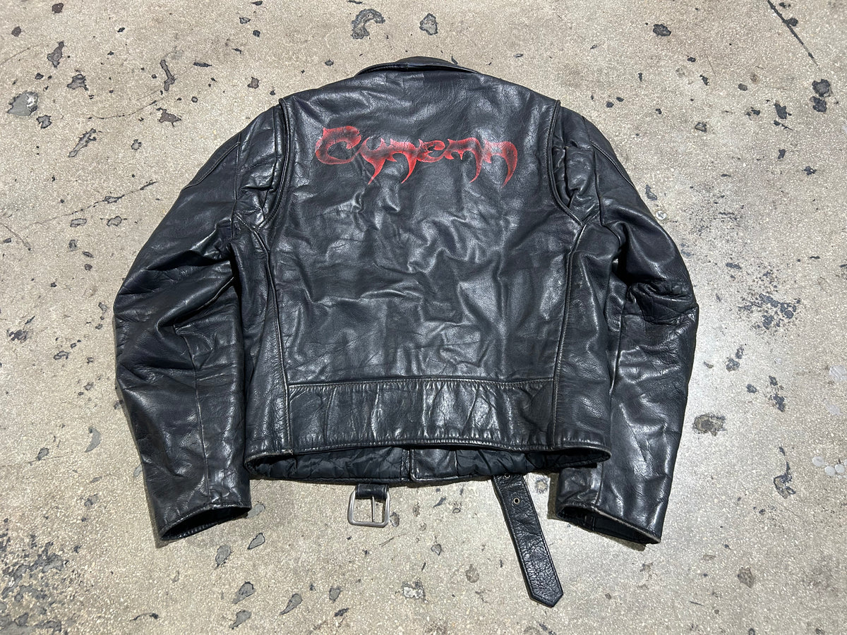 Cynema Hand Painted Leather Jacket - Black Size Medium