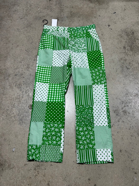 Puritan Patchwork Pants - Green/White Size 36