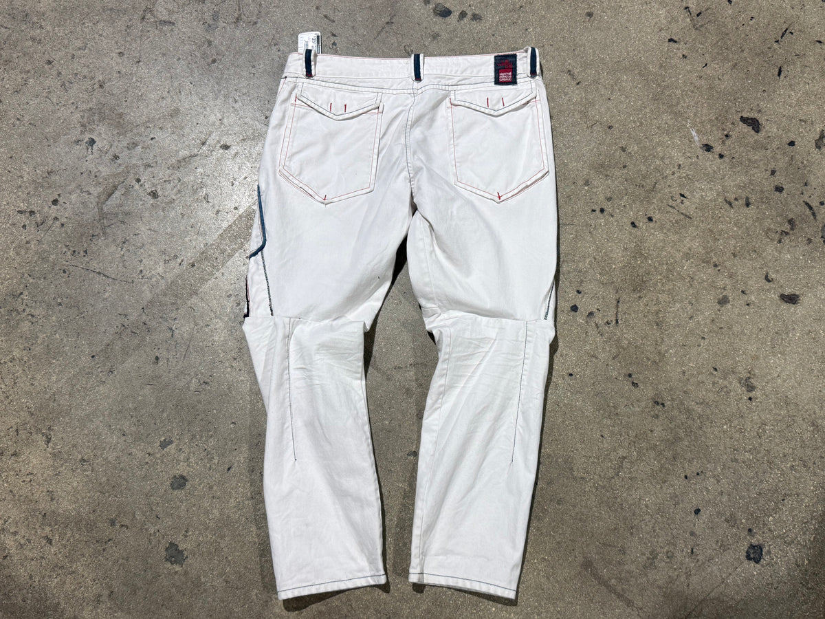 Marithe Francois Girbaud Cargo Denim Jeans - White Size 36x30