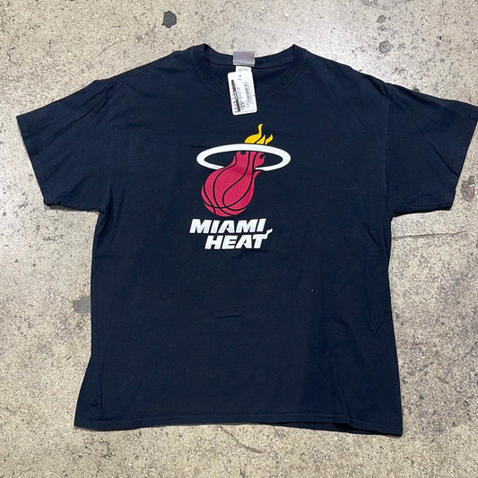 Miami Heat Logo Tee - Black Size Large