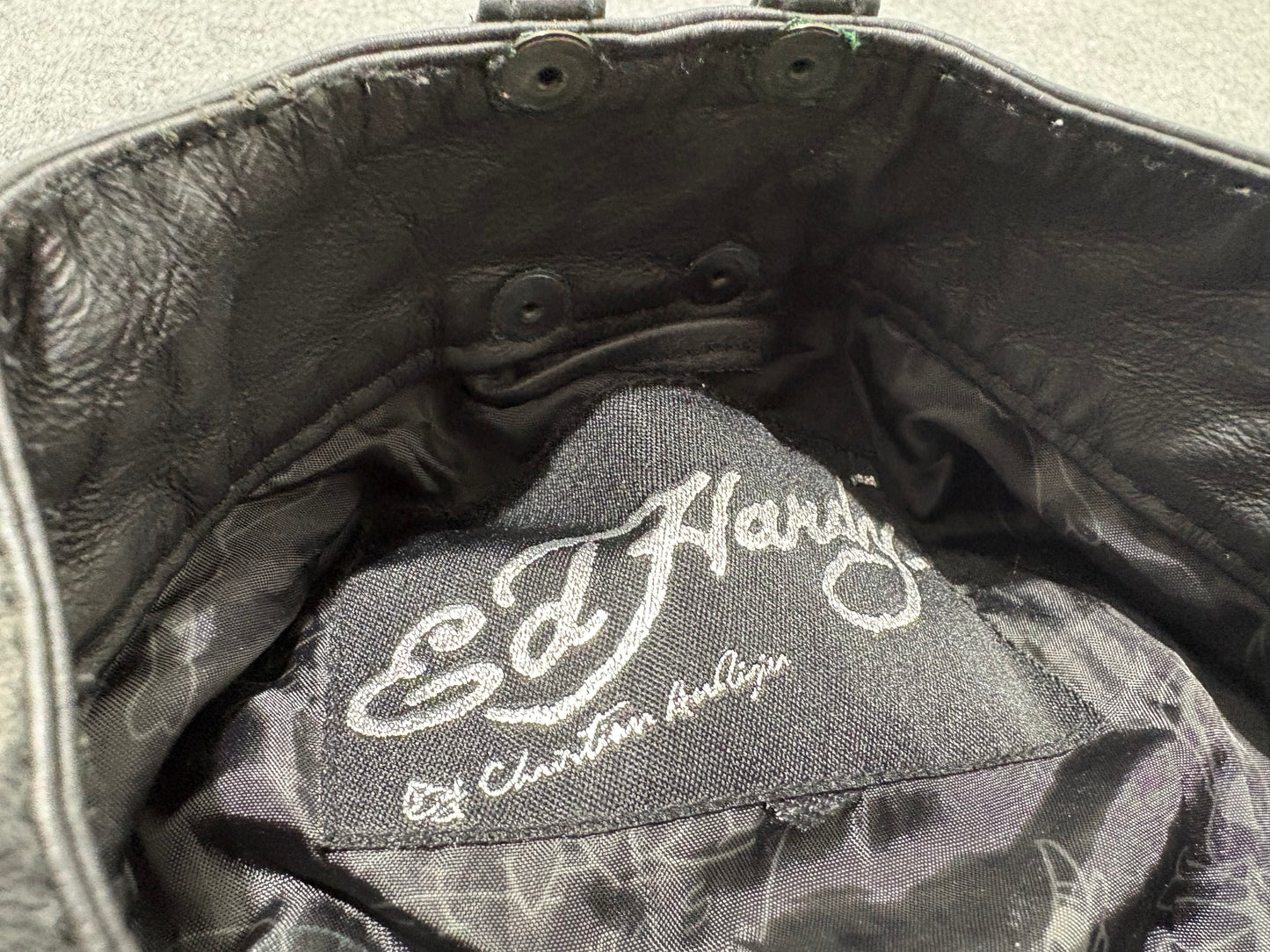 Ed Hardy Leather Jacket - Black Size XL
