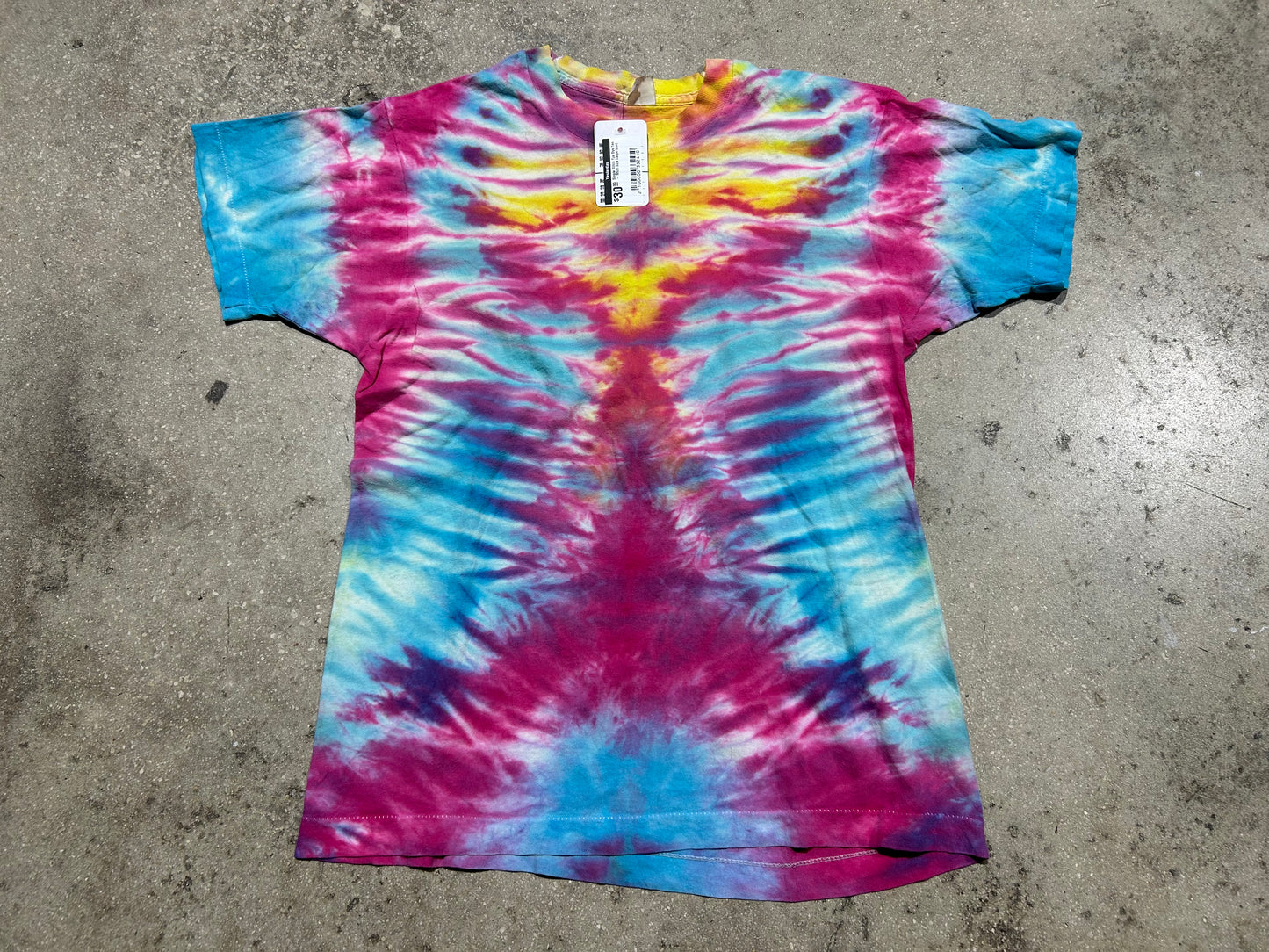 Single Stitch Tye Dye Tee - Multi Size Large (con)