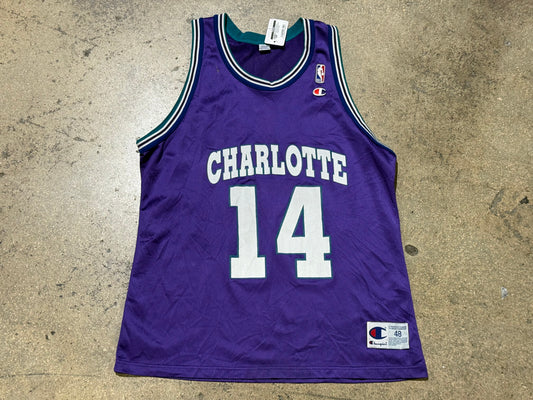 Champion Charlotte Hornets Mason #14 Jersey - Purple Size 48/XL