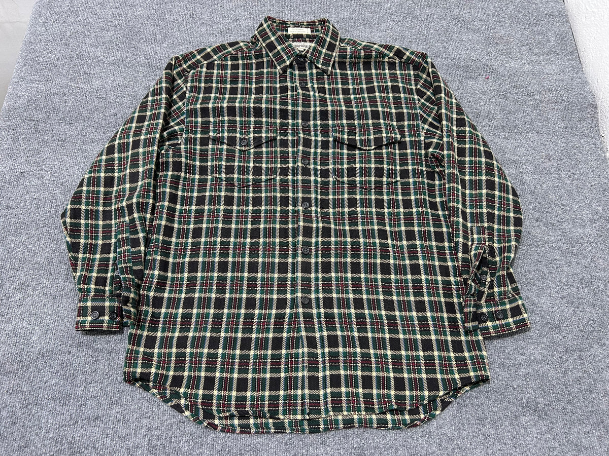 90s Heavy Aeropostale Plaid Button Up Shirt - Green/Red/Black Size Small