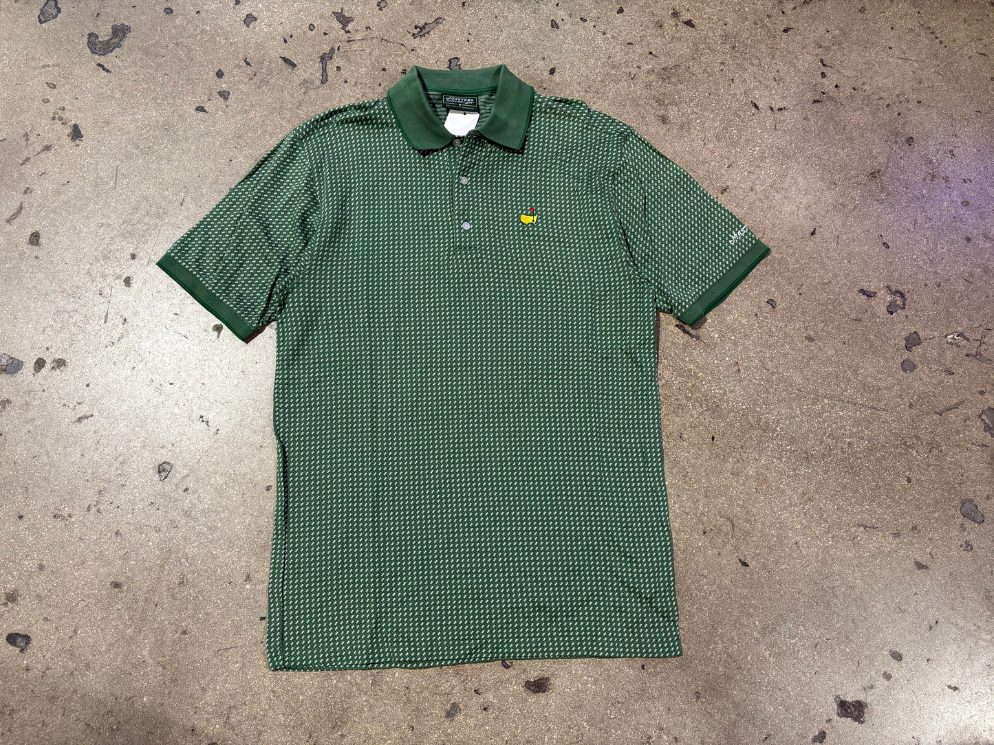 Masters Collection Patterned Polo Shirt - Green Size Medium