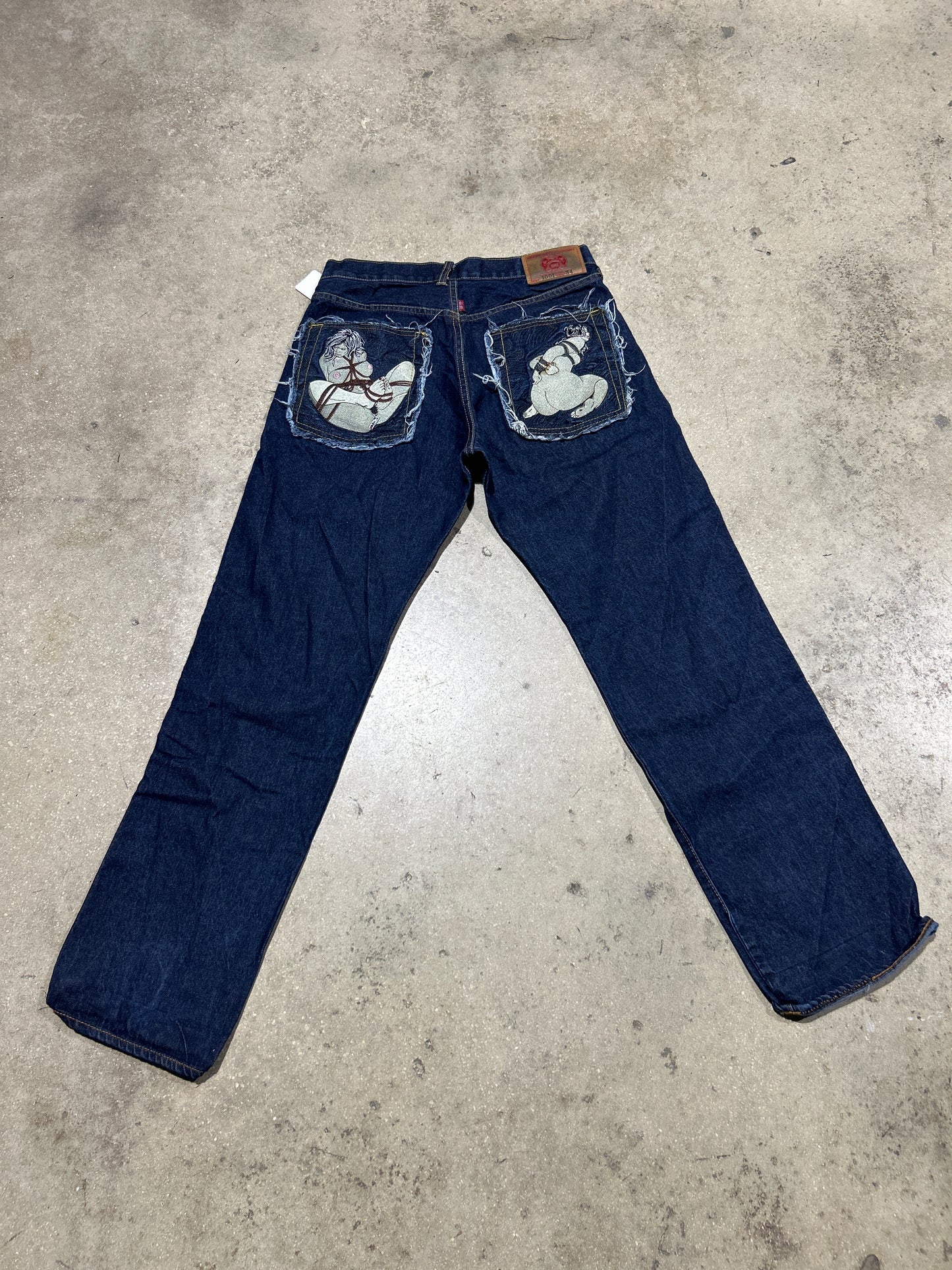 Red Monkey Shibari Denim Jeans - Dark Wash Size 34x33.5