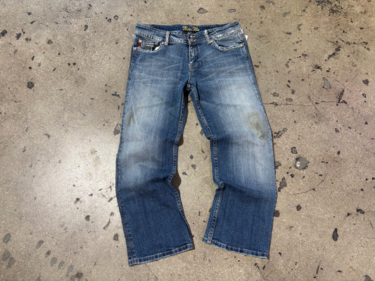 Miss Me Camo Distressed Embellished Pockets Bootcut Jeans - Size 31