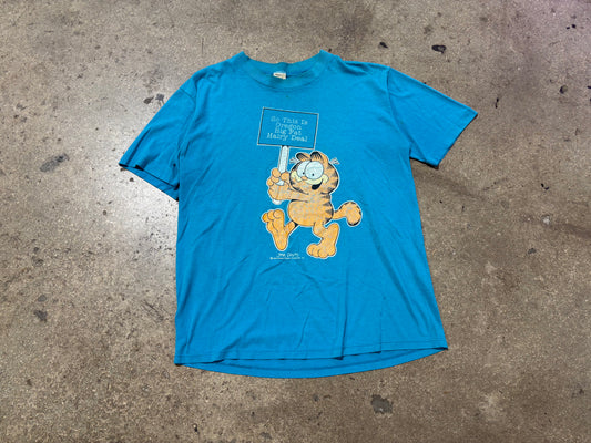 1978 Garfield So This is Oregon Tee - Teal Size Medium