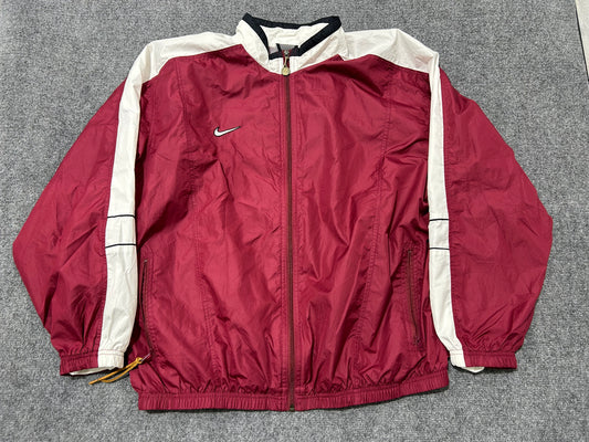 Nike Zip Up Windbreaker - Red/White Size XXL