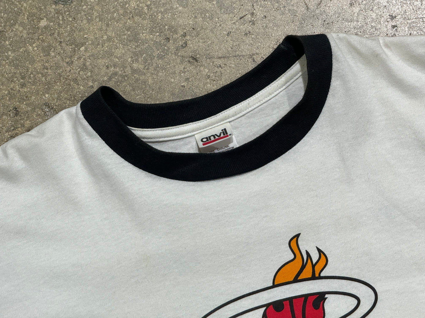 Miami Heat Ringer Tee - White Size XL