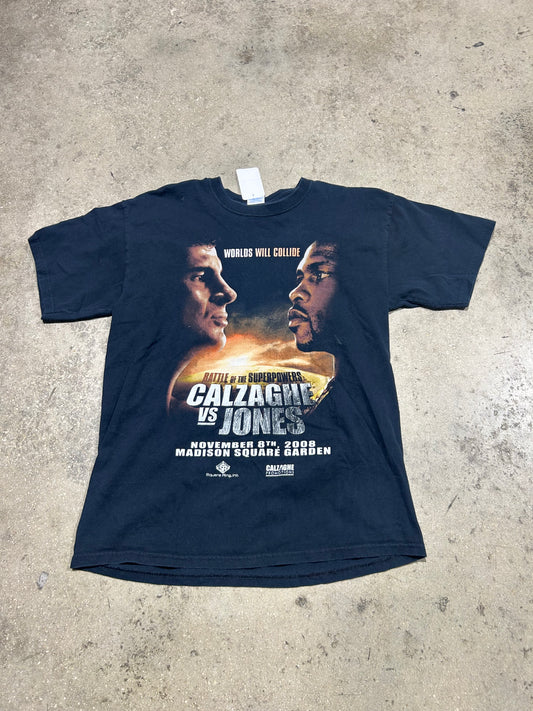 2008 Calzaghe Vs. Jones Boxing Tee - Black Size Large
