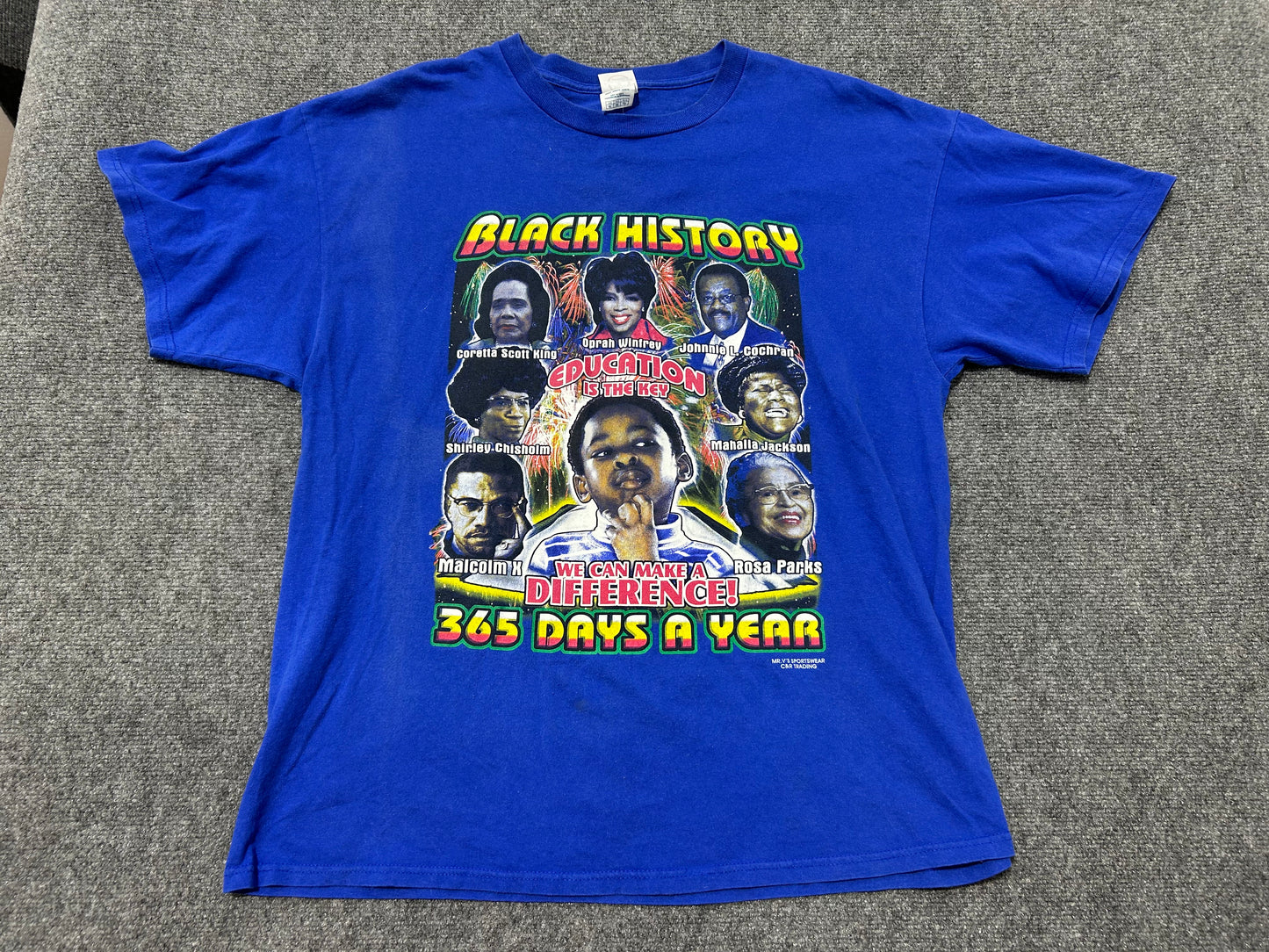 Black History 365 Days A Year Tee - Blue Size XL
