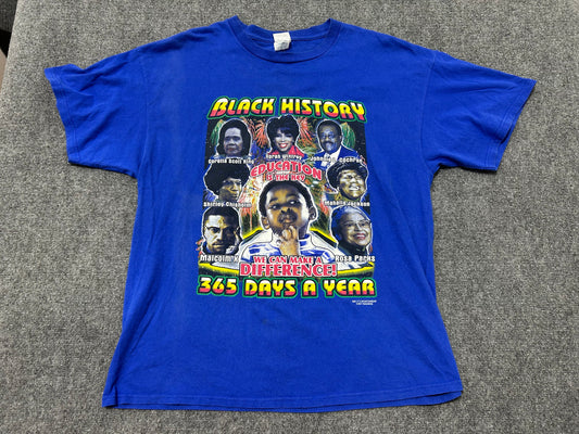Black History 365 Days A Year Tee - Blue Size XL