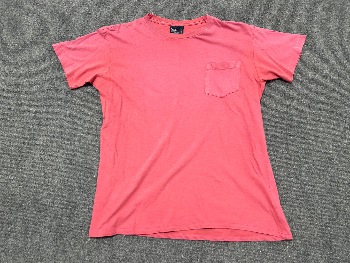 90s Polo Ralph Lauren Single Stitch Pocket Tee - Pink  Size Large