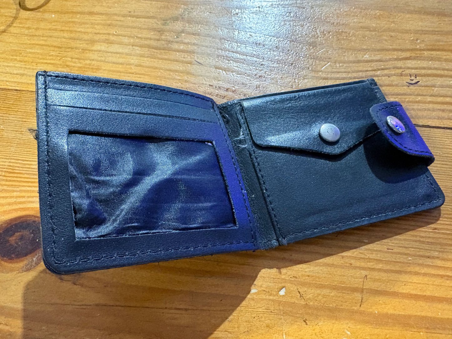 Leather Flame Wallet - Black