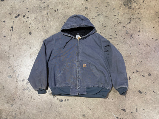Carhartt Hooded Work Jacket - Faded Grey Size XXL