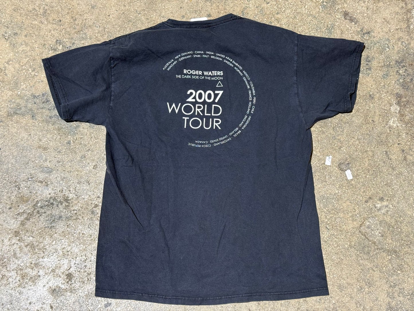 2007 Roger Waters Dark Side Of The Moon Tee - Black Size Large