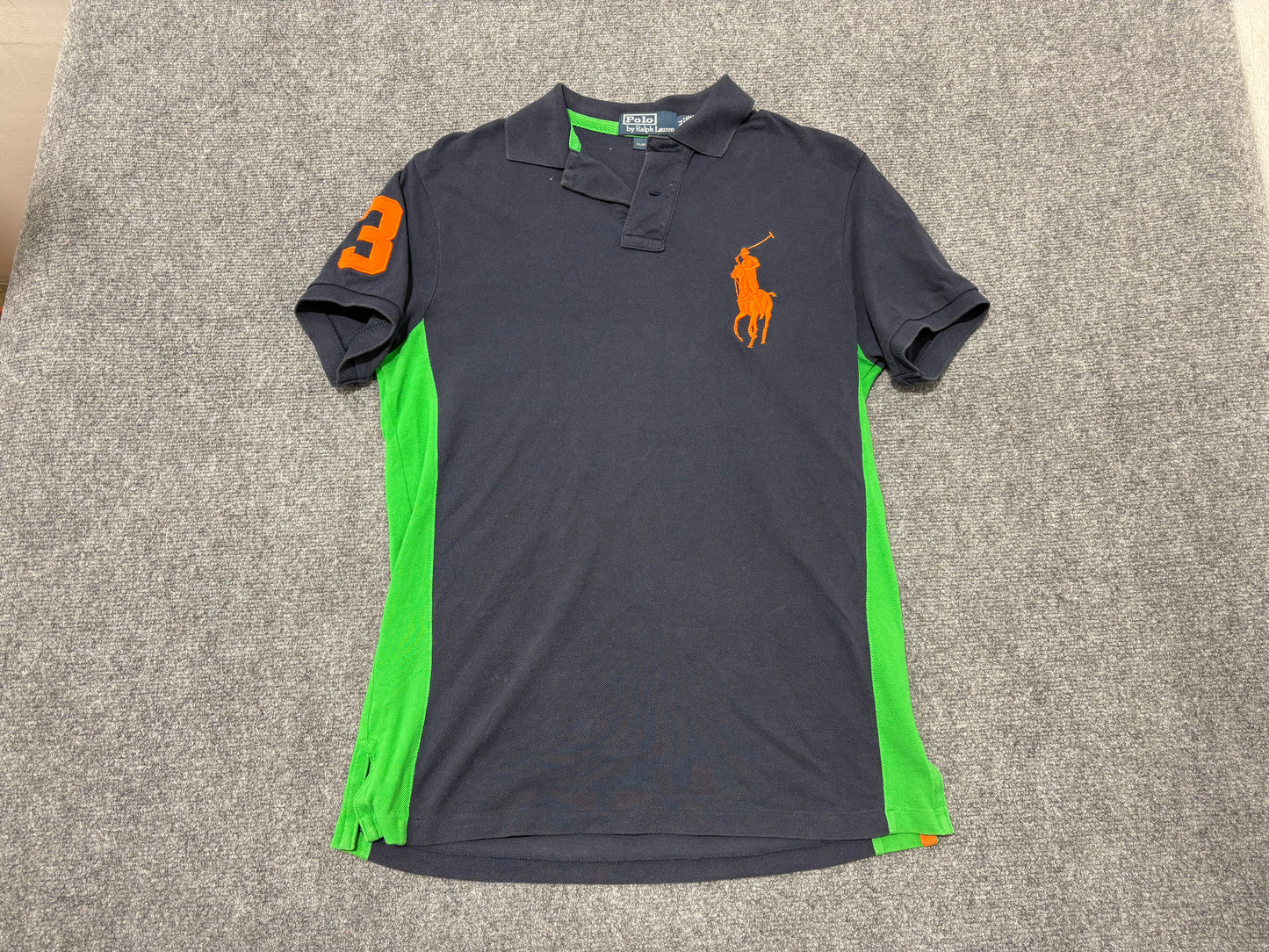 Polo Ralph Lauren Big Pony #3 Polo Shirt - Navy/Green Size Medium