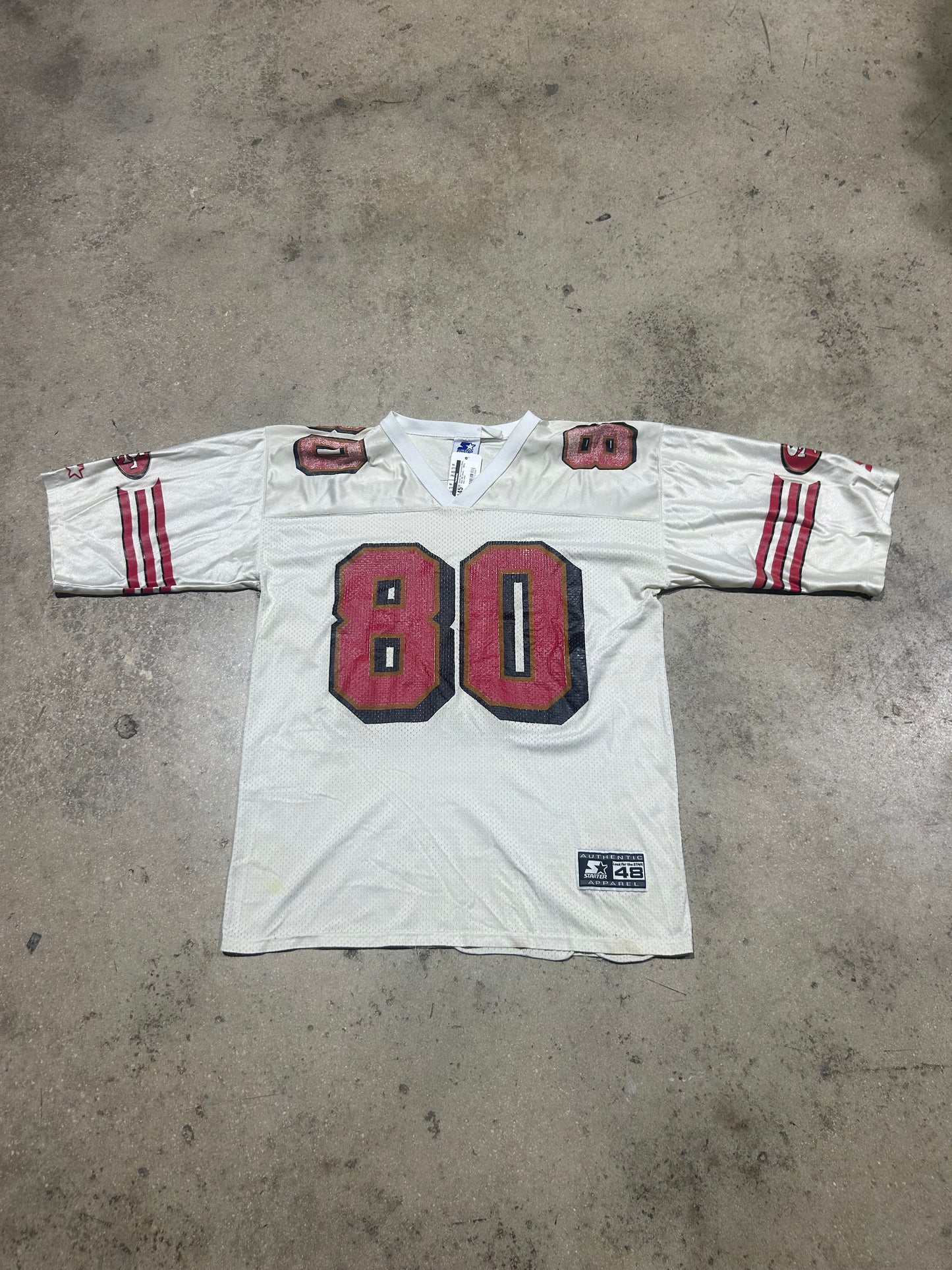 Starter San Francisco 49ers Rice #80 Jersey - White Size Large