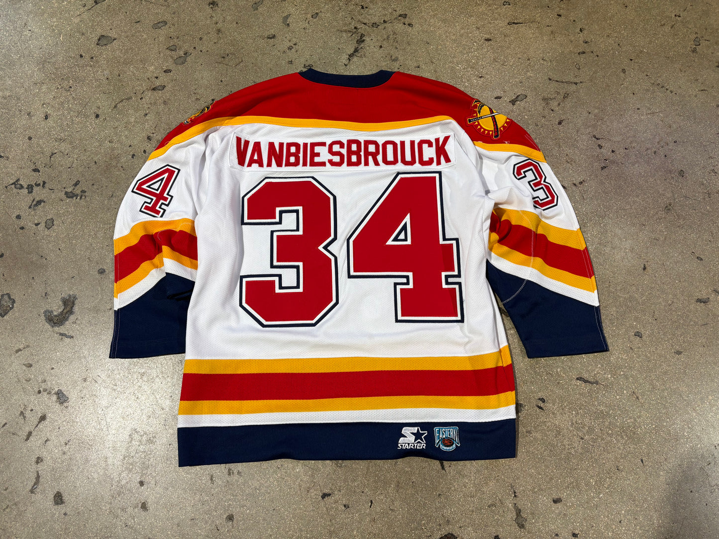 Starter Florida Panthers #34 Vanbiesbrouck Jersey - White Size Medium