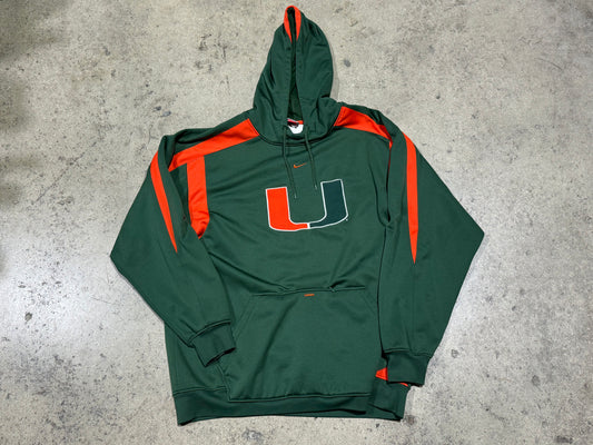 Nike UM Hurricanes Hoodie - Green Size XL