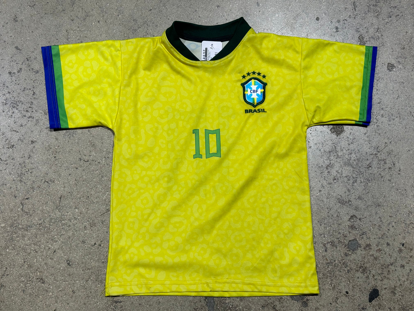 Youth Bootleg Brazil #10 Jersey - Yellow Size Youth Large