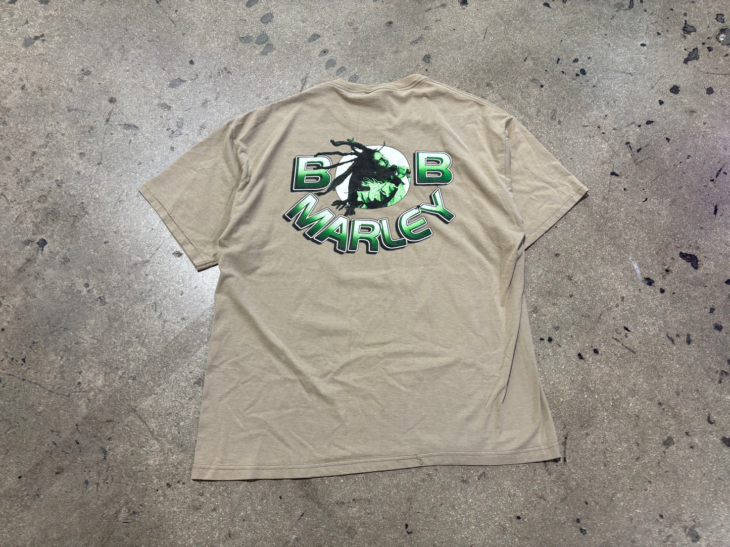 Bob Marley Rap Tee Style Tee - Beige Size XL