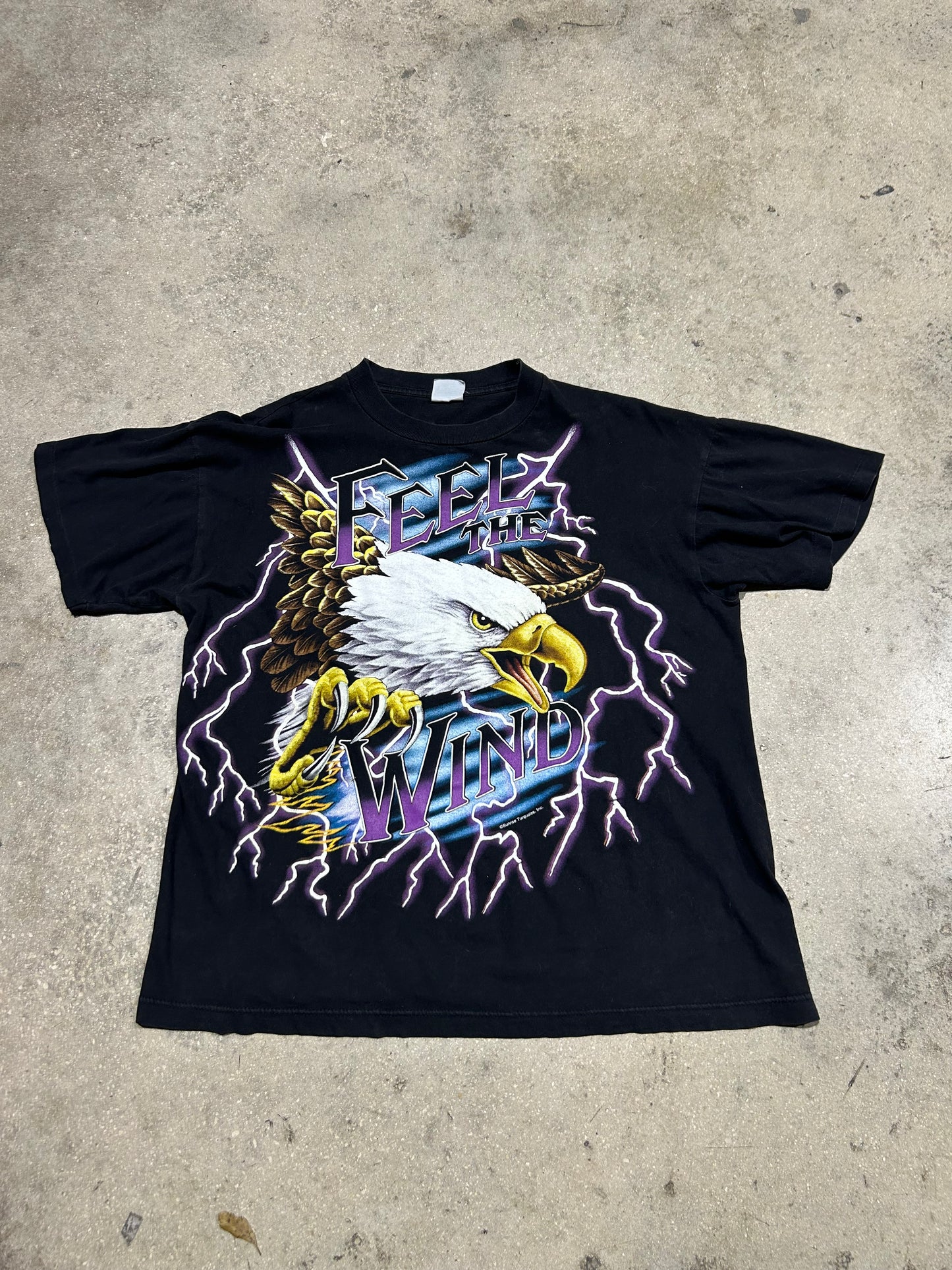 USA Thunder Feel The Wind Tee - Black Size Large