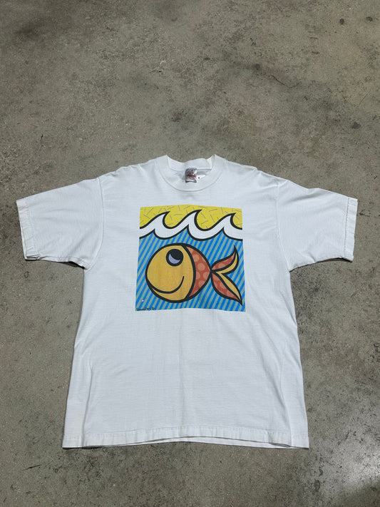 Romero Brito Fish tee - White Size Large (21 x 29)